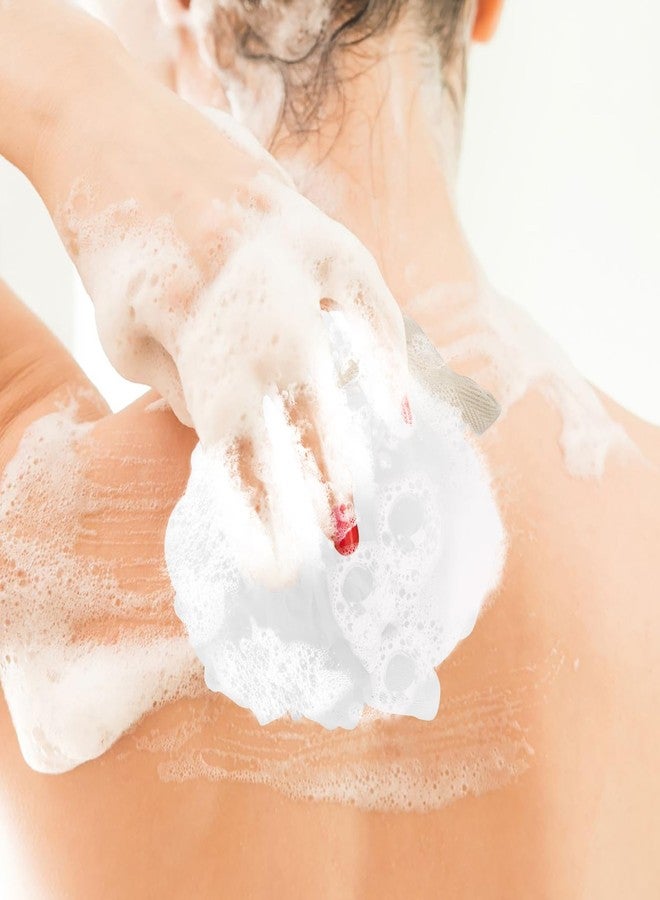 Fu Store Loofah Sponge Shower Loofahs 70g Bath Sponges Mesh Balls for Body Scrubber Exfoliator Wash Back Scrubbers Bathroom Men Women - 4 Cleaning Bathing Accessories White - Image 2