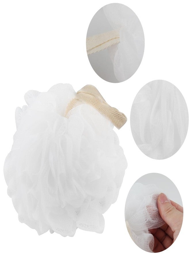 Fu Store Loofah Sponge Shower Loofahs 70g Bath Sponges Mesh Balls for Body Scrubber Exfoliator Wash Back Scrubbers Bathroom Men Women - 4 Cleaning Bathing Accessories White - Image 5