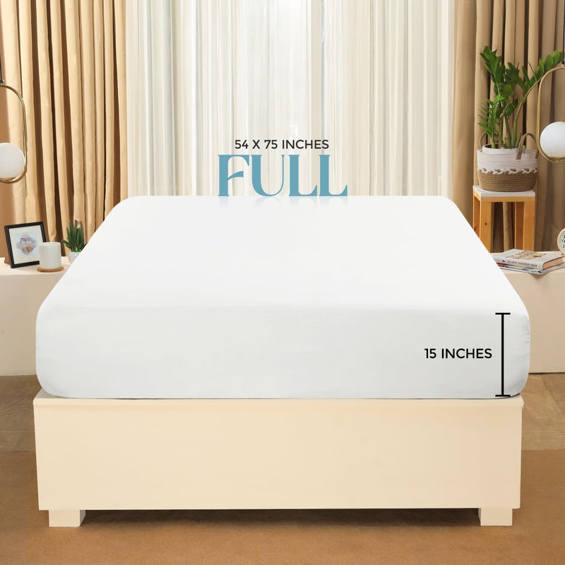 Utopia Bedding Full Fitted Sheet - Bottom Sheet - Deep Pocket - Soft Microfiber - Shrinkage and Fade Resistant - Easy Care -1 Fitted Sheet Only (White) - Image 2