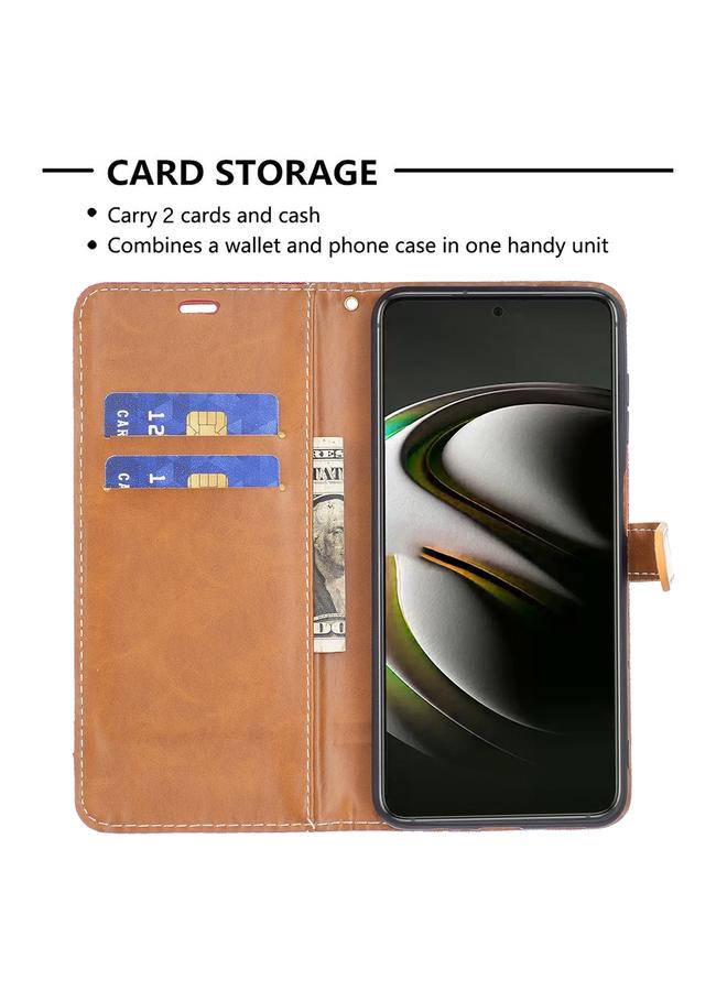 S-TOP Case For Samsung Galaxy S22 5G Color Matching Denim Texture Leather Case with Holder & Card Slots & Wallet & Lanyard - Image 5