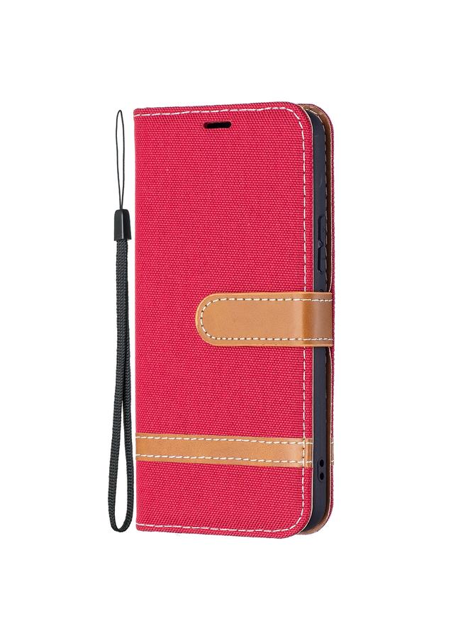 S-TOP Case For Samsung Galaxy S22 5G Color Matching Denim Texture Leather Case with Holder & Card Slots & Wallet & Lanyard - Image 2