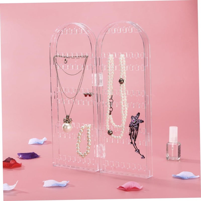 Transparent Plastic Jewelry Display Stand Necklace Hanger Organizer 28 40X10 50X4 00CM - Image 4
