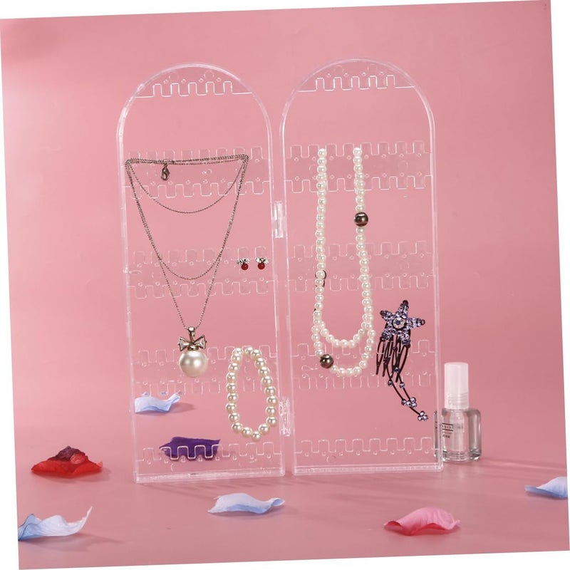 Transparent Plastic Jewelry Display Stand Necklace Hanger Organizer 28 40X10 50X4 00CM - Image 5