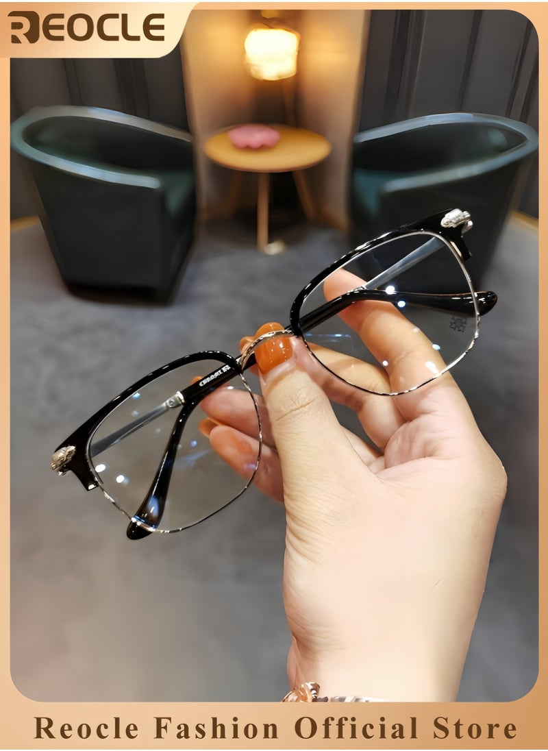 REOCLE - Multifocus Reading Glasses Progressive Multifocal Reader Anti Blue Light Computer Frame Eyeglasses Multi Focus Transition Eyeglasses - Image 1