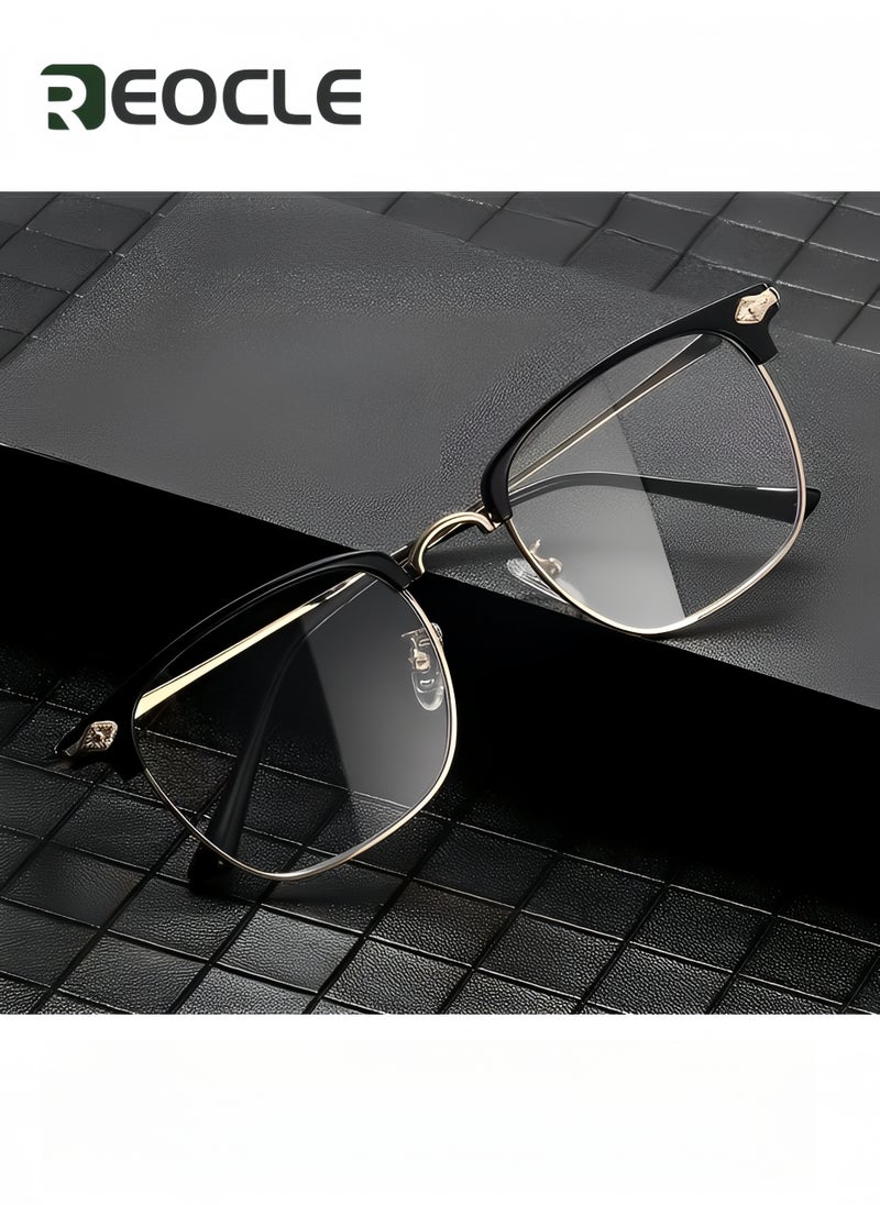 REOCLE - Multifocus Reading Glasses Progressive Multifocal Reader Anti Blue Light Computer Frame Eyeglasses Multi Focus Transition Eyeglasses - Image 1