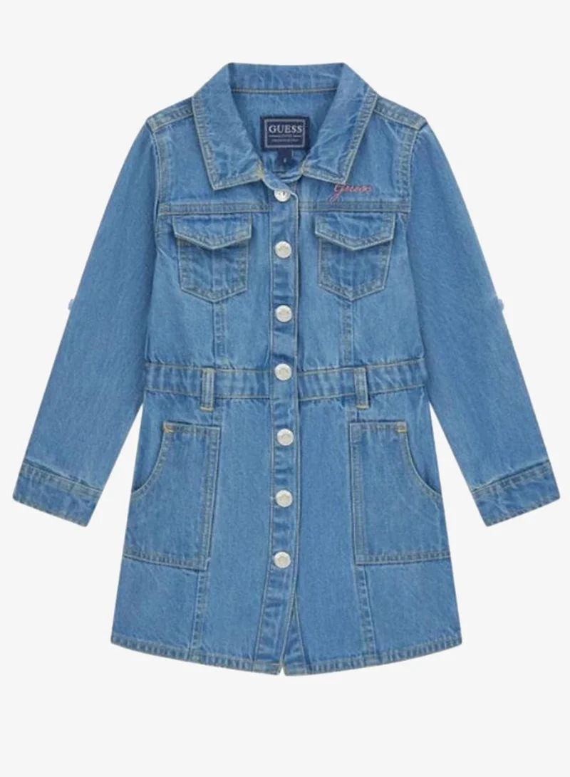 GUESS Infant Denim Long Sleeve Mini Dress