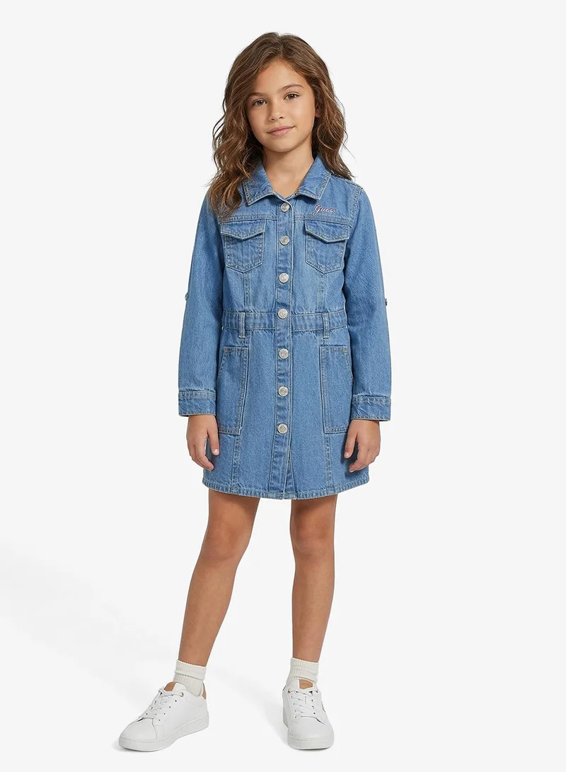 GUESS Infant Denim Long Sleeve Mini Dress