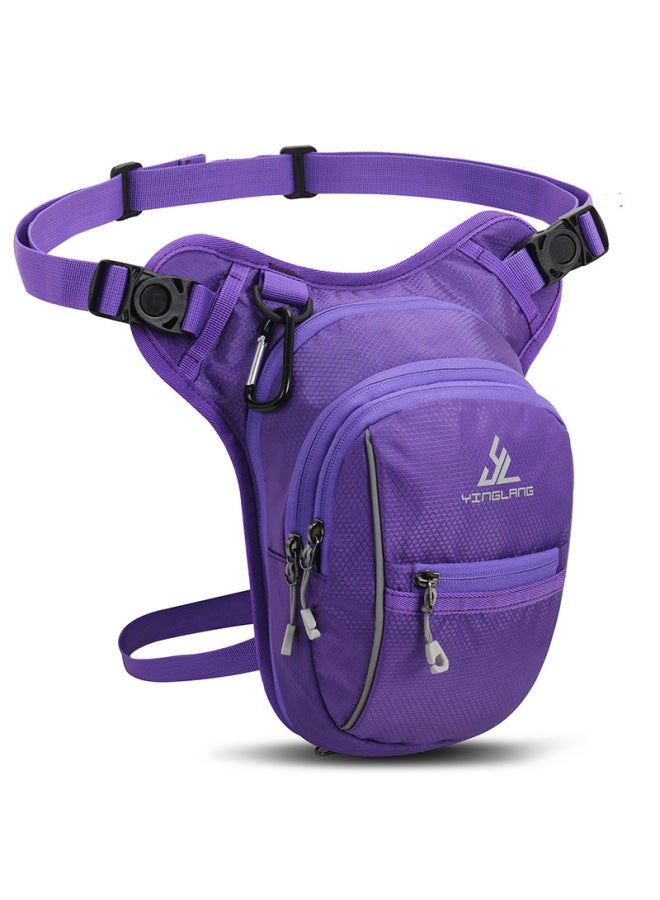 Generic Outdoor Sports Leg Bag Multifunctional Water-repellent Chest Bag Crossbody Bag Motorcycle Riding Mobile Phone Waist Bag Special Donation-Color:Purple - Image 1