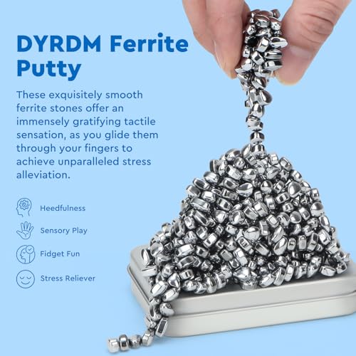 DYRDM 300 Original Ferrite Putty Silver Sensory Stones Adult Fidget Stress Relief Desk Office Item Ferrite Stones Stocking Stuffers Gifts - Image 5