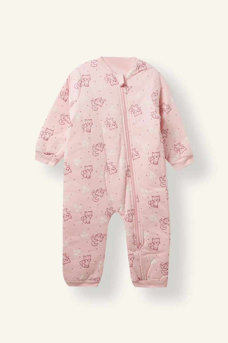 ديفاكتو Woman Crew Neck Printed Jumpsuit