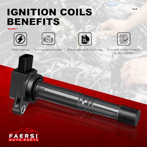 FAERSI Set of 4 Ignition Coils Pack Replacement for L4 2.0L 2.4L- 2003-2007 Honda Accord& 2002-2011 Civic& 2002-2009 CRV& 2003-2011 Element & 2002-2006 Acura RSX, Coil Pack Fit for UF311 UF583 C1382 - Image 3