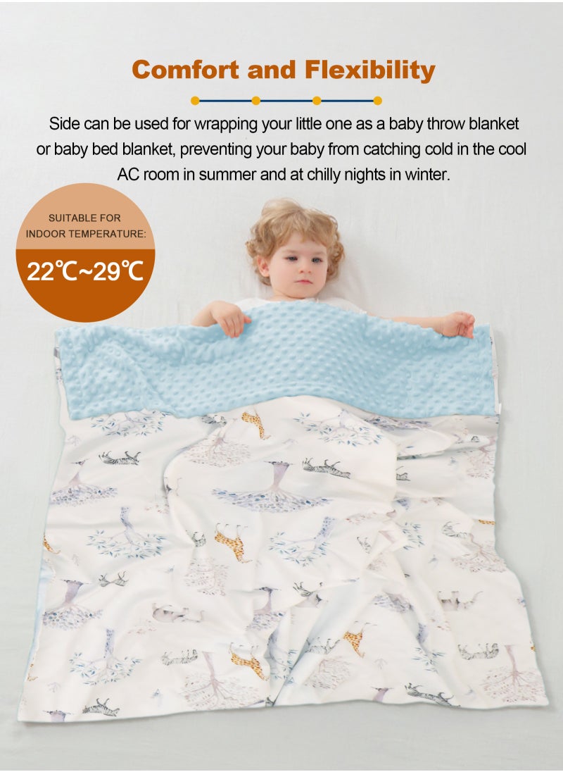 URbazaar Baby Blanket for Boys Girls Super Soft Double Layer with Dotted Backing, Lovely Woodland Animal Design Blanket for Toddler Newborn 30 x 40 Inch(Giraffe 75x100cm)  - Image 4