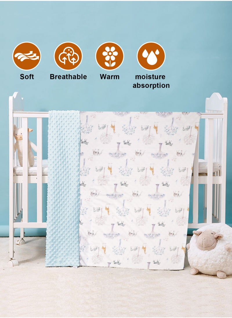 URbazaar Baby Blanket for Boys Girls Super Soft Double Layer with Dotted Backing, Lovely Woodland Animal Design Blanket for Toddler Newborn 30 x 40 Inch(Giraffe 75x100cm)  - Image 3