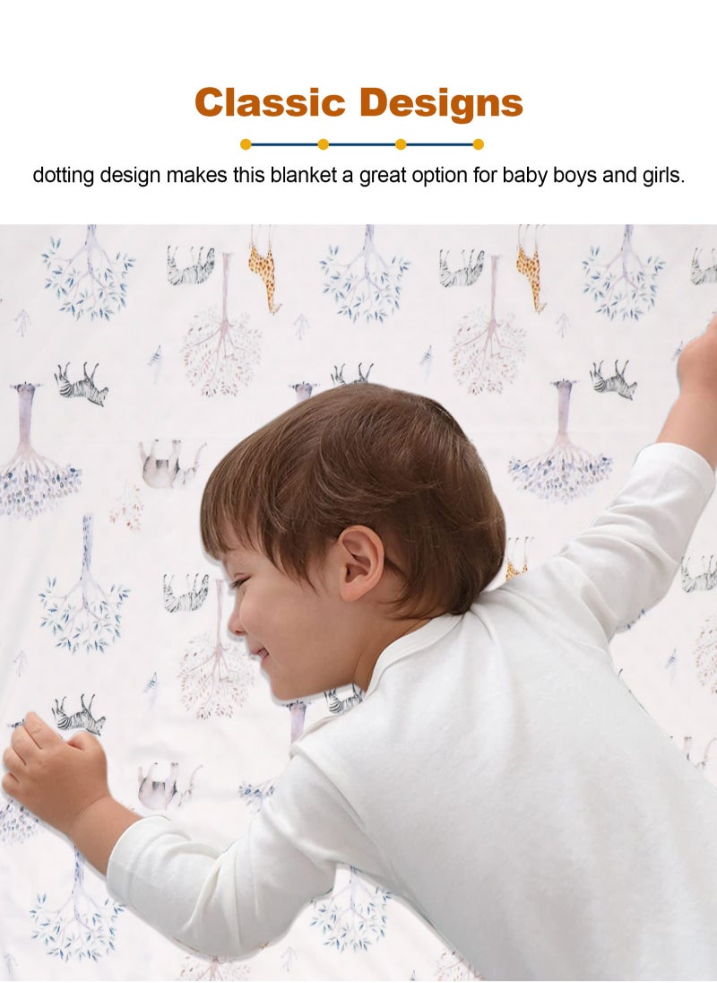 URbazaar Baby Blanket for Boys Girls Super Soft Double Layer with Dotted Backing, Lovely Woodland Animal Design Blanket for Toddler Newborn 30 x 40 Inch(Giraffe 75x100cm)  - Image 5