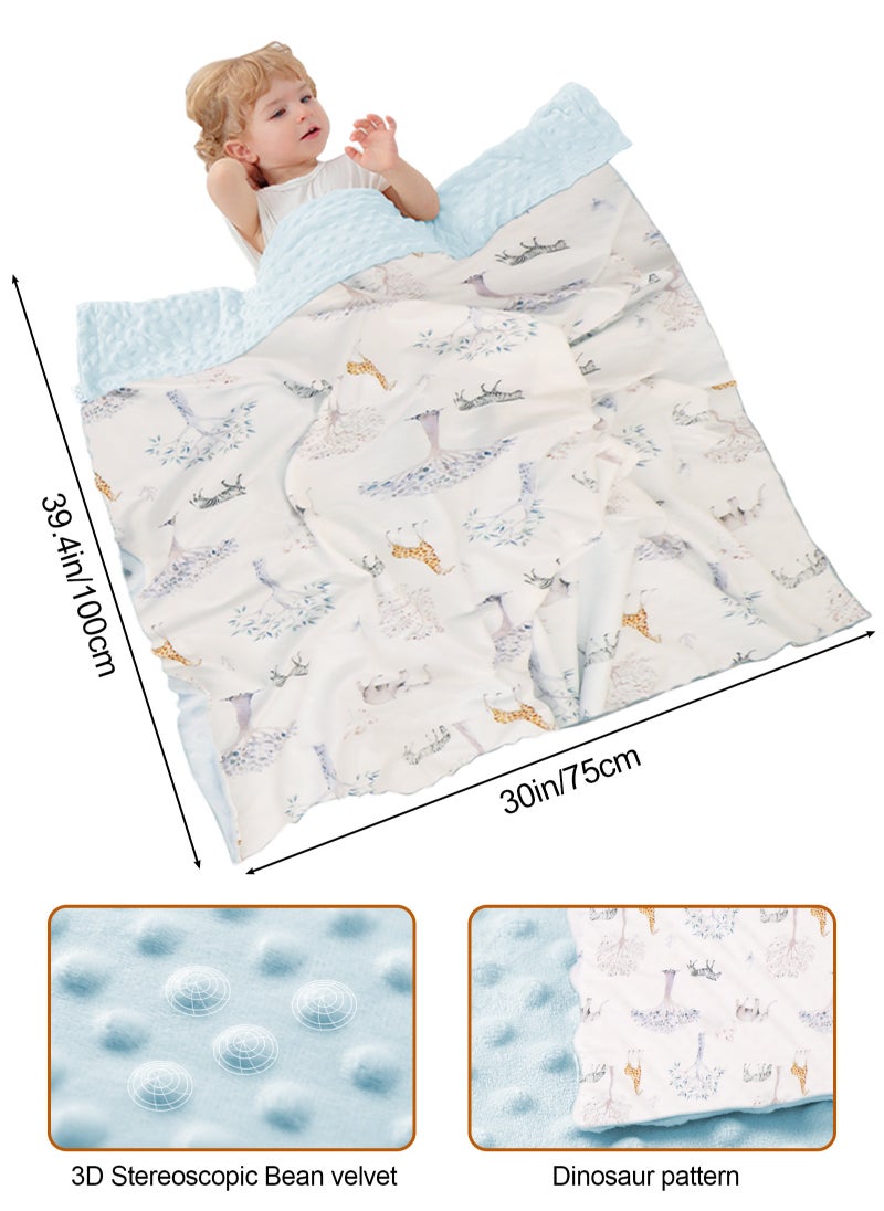 URbazaar Baby Blanket for Boys Girls Super Soft Double Layer with Dotted Backing, Lovely Woodland Animal Design Blanket for Toddler Newborn 30 x 40 Inch(Giraffe 75x100cm)  - Image 2