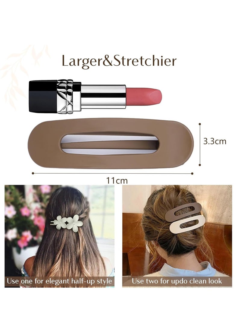 5 قطع مشابك شعر مسطحة - مشابك شعر مسطحة أنيقة مسطحة لجميع أنواع الشعر، مشابك شعر متعددة الأنماط غير لامعة غير قابلة للانزلاق لتزيين شعر الفتيات في حفلات الزفاف والحفلات الراقصة - Image 2