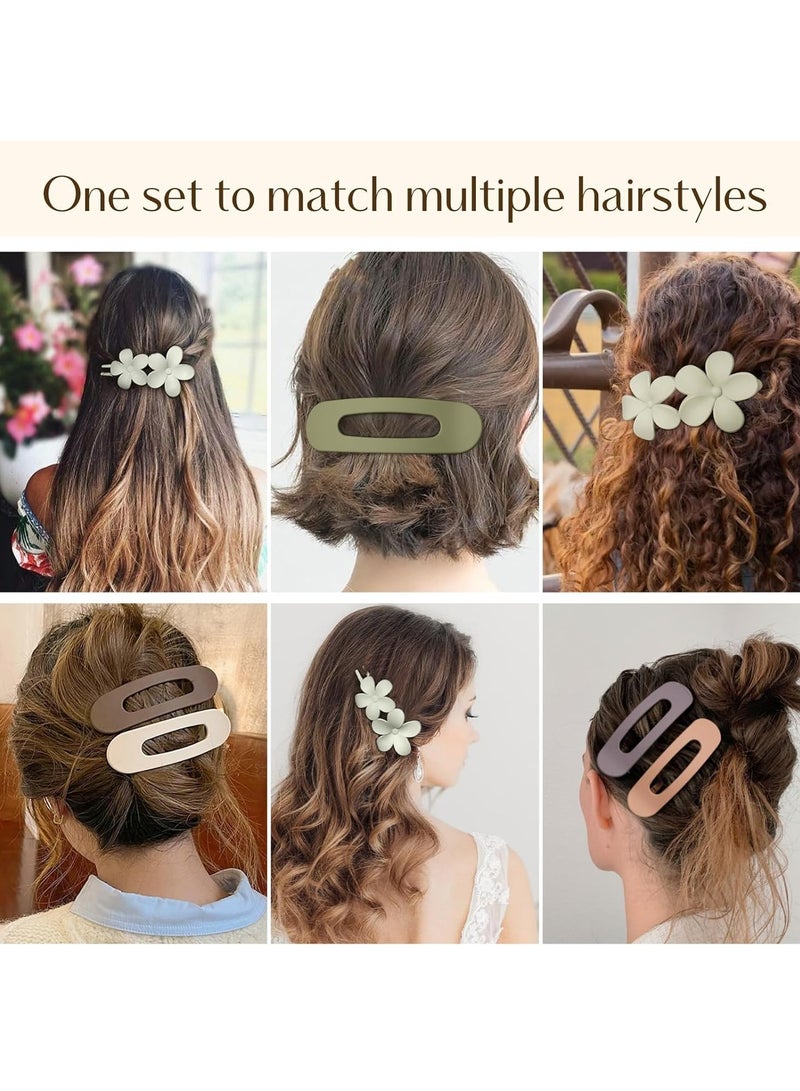 5 قطع مشابك شعر مسطحة - مشابك شعر مسطحة أنيقة مسطحة لجميع أنواع الشعر، مشابك شعر متعددة الأنماط غير لامعة غير قابلة للانزلاق لتزيين شعر الفتيات في حفلات الزفاف والحفلات الراقصة - Image 5