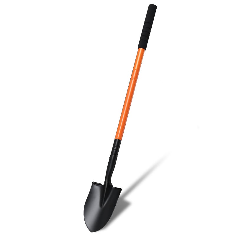 Pragmatist Small Shovel 43.3Inch Durable Metal Shovel for Digging Small Spade Shovel Garden Shovel for Gardening Digging Camping Farming and Outdoors, Orange - Image 1