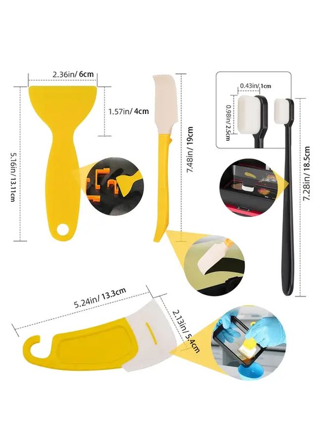 UV Resin 3D Printer Tool Kit 7pcs Spatula Scraper Brush for Cleaning - Image 2