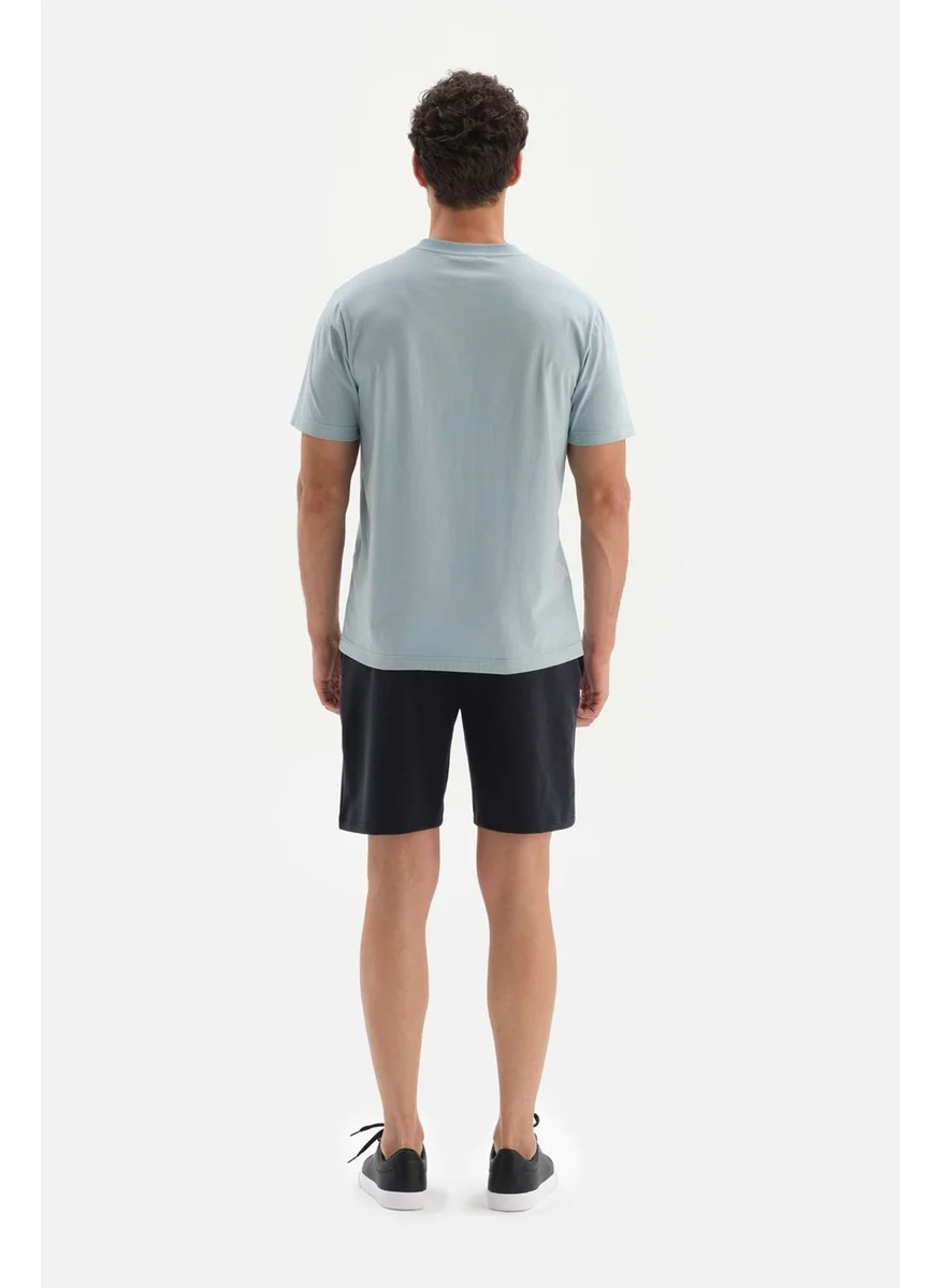 dagi Blue V-Neck Basic Supima T-Shirt