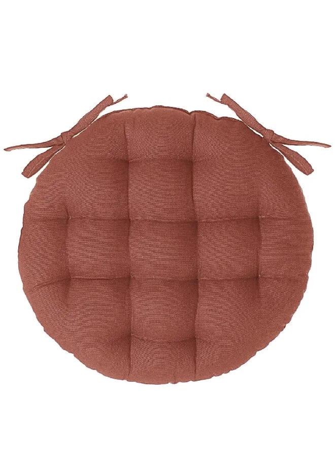 atmosphera Premium Quality Cotton Round Chair Pad Terracotta 38 x 38 cm 131649N2