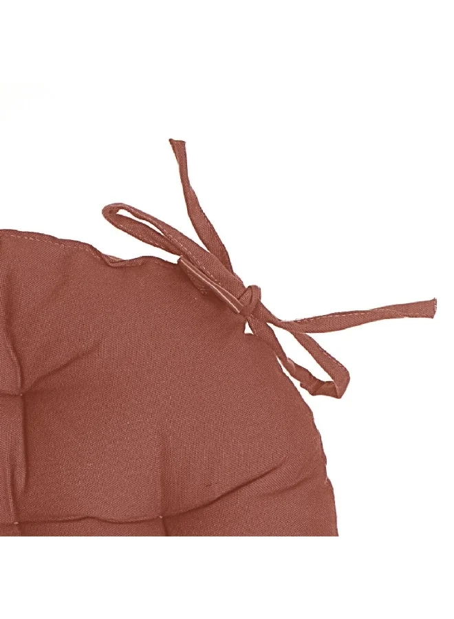 atmosphera Premium Quality Cotton Round Chair Pad Terracotta 38 x 38 cm 131649N2