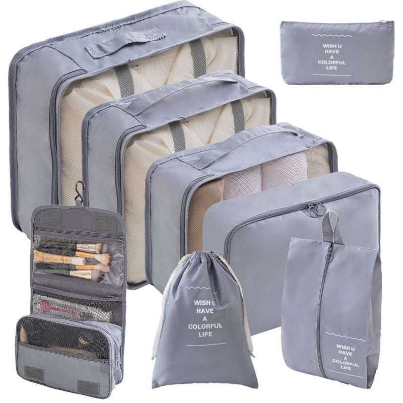 Travel Storage Set Travel Storage Bag Eight-Piece Set Travel Clothes Sorting Storage Bag - Image 3
