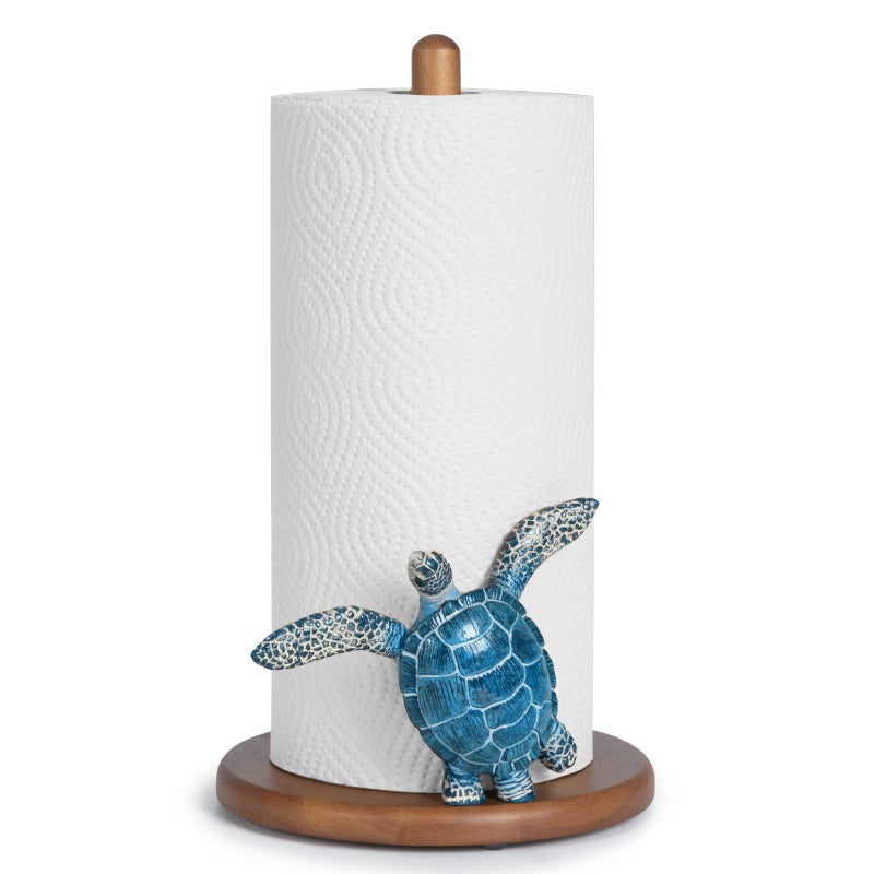 Turtle Paper Towel Holder  Coastal Decor Home Beach House Gift Sea Turtle Gifts for Women Bathroom Decor Unique Funny Cute Cool Paper Towel Holder Stand Kitchen Counter Beach Themed Accessories Stuff