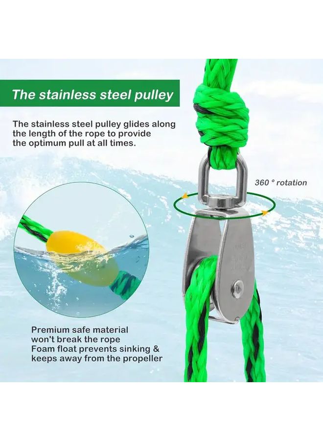 أصفر أسود 17 قدم بكرة خطاف من الفولاذ المقاوم للصدأ 304 مقاوم للصدأ تجهيزات القطر لرياضات المياه - Image 5