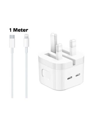 iPhone 35W USB-C Dual Port Power Adapter with Type-C to Lightning Cable 1 Meter – White, Fast Charging USB-C Wall Charger, Compatible with All iPhone Models, Ideal for iPhone 14 Series - pzsku/Z3F8CE4E8CB0961CFFB8AZ/45/1746189677/06c1ecfa-9d9a-4adb-96a4-bbb4cffcaff5