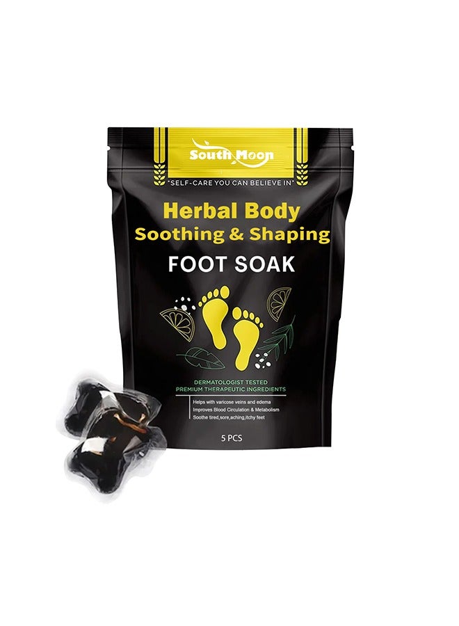 SOUTH MOON 5Pcs Herbal Soothing Foot Bath Bag - Slim Body Sculpting - Slim Thighs & Big Belly - Foot Bath Foot Soak Bag - Image 1