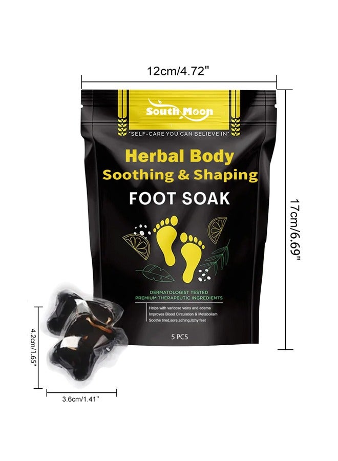 SOUTH MOON 5Pcs Herbal Soothing Foot Bath Bag - Slim Body Sculpting - Slim Thighs & Big Belly - Foot Bath Foot Soak Bag - Image 2