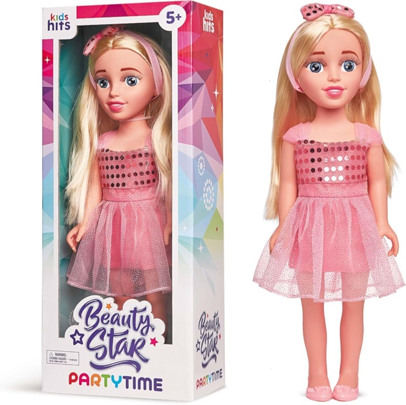 Beauty Star Party Time 18 inch Dolls: Ignite Creativity and Style for Ages 5 and Up - Fashionable, Fun, and Fabulous! (Pink)