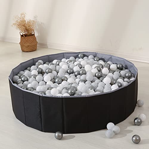 TRENDPLAY Ball Pit for Toddlers Babies Dogs Cats Iinfant Children Foldable Ball Pits Play Tent Crawl Playpen Ball Pool with Storage Bag Surprise for Boys Girls Festival Balls Not Included Black - Image 5