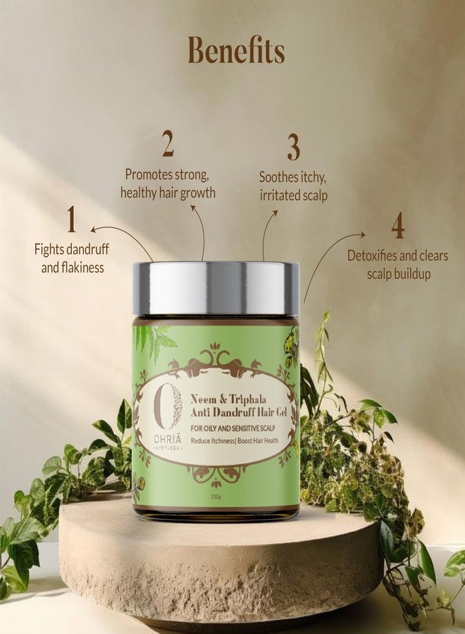 Ohria Ayurveda Neem & Triphala anti-dandruff hair gel for oily, sensitive scalp | lightweight, non-sticky herbal gel | no parabens, sulfates | soothes & purifies | 200gm - Image 5
