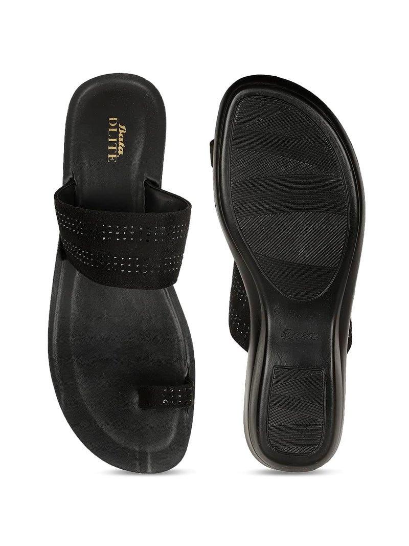 Bata Women's SAMBA TR Fashion Slipper's BLACK - 3 UK (5716033) - Image 4