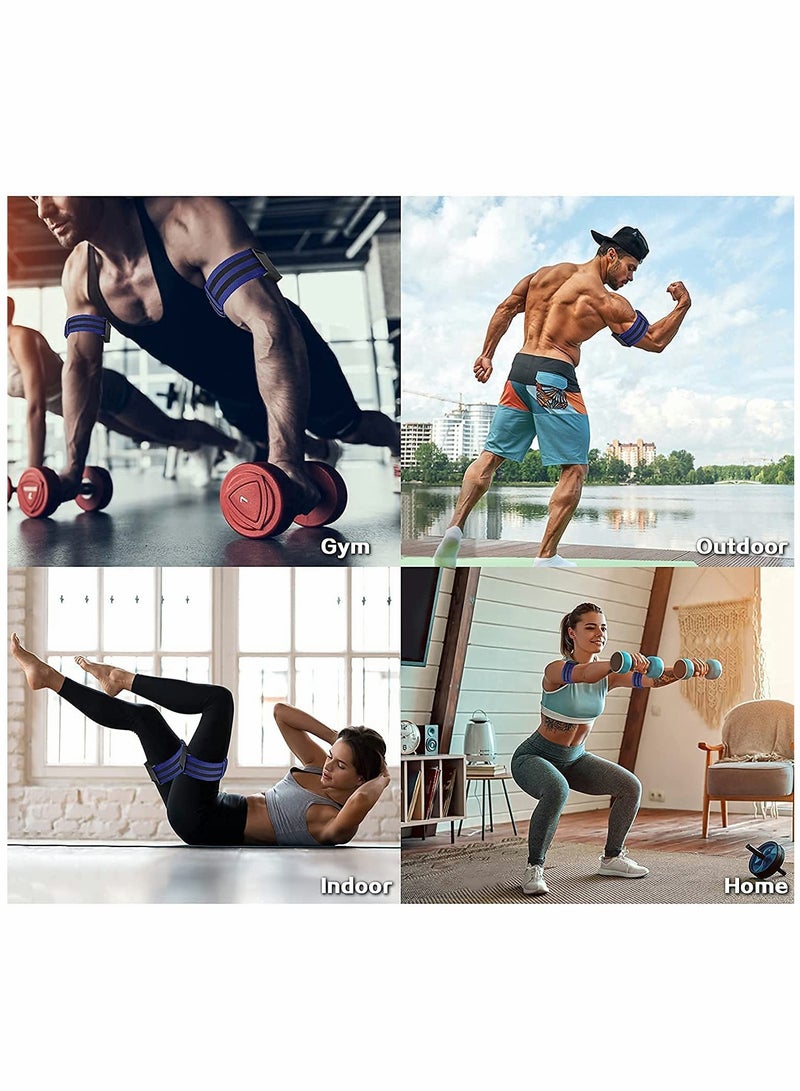 Barakah أشرطة تقييد تدفق الدم للنساء لعضلات المؤخرة، بناء الورك، حزمة أشرطة تدريب الإغلاق، أفضل أشرطة مقاومة من القماش لممارسة تمارين المؤخرة، القرفصاء، الفخذ، اللياقة البدنية (2 قطعة) - Image 4