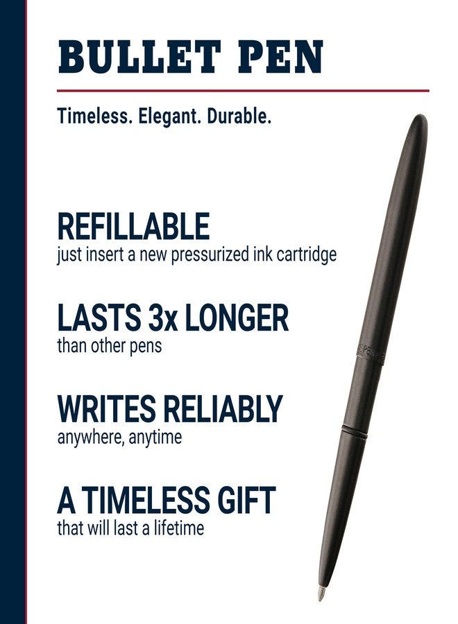 Fisher Space Pen Matte Black Bullet Pen, Pressurized Ballpoint Pen, Compact Pocket Size, Writes Upside Down and in Extreme Temperatures, Smooth Black Ink, Medium Point, Gift Box, Made in the USA - Image 2