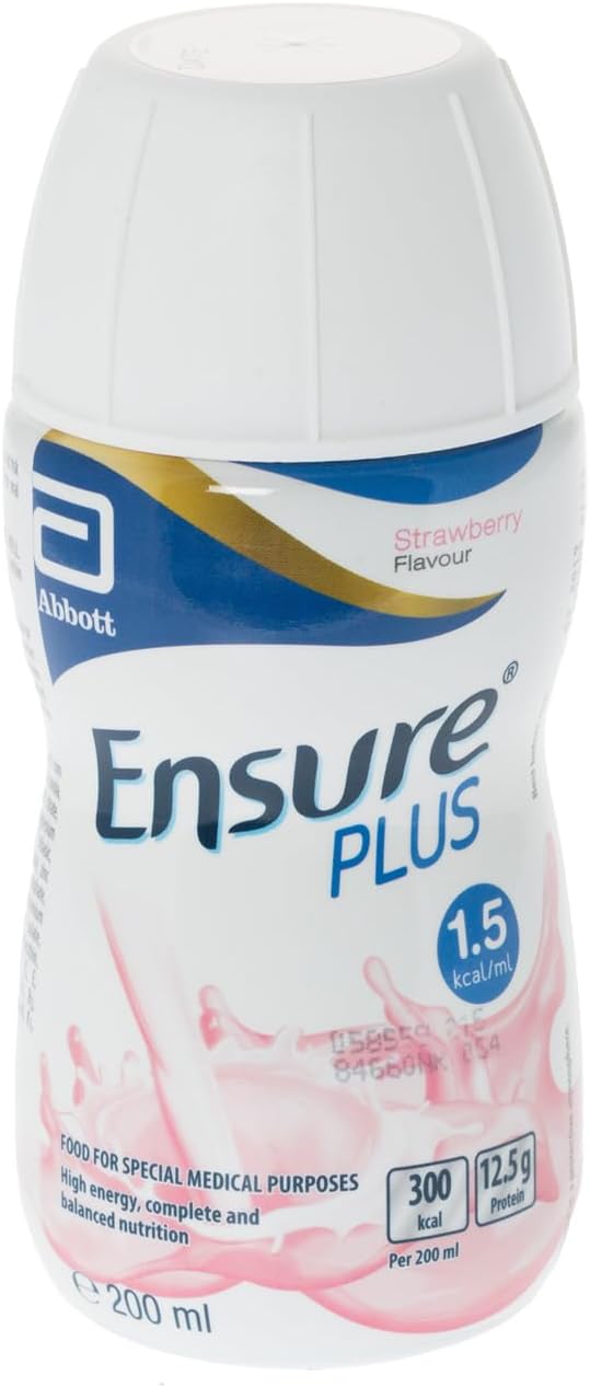 Ensure Plus Milkshake Style Nutritional Supplement Drink Flavour Contains Protein Vitamins and Minerals Strawberry 200ml Pack of 24 - Image 1