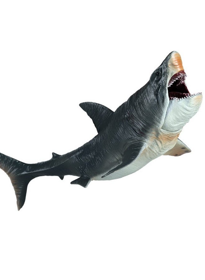 Sienon Large Shark Toys Megalodon 10.6”, Realistic Shark Toy Figures, Megalodon Shark Figurine, Large Deep Sea Creature Plastic Hand-Painted Ocean Animal Model Playset for Bath Toy, Cake Topper, Collection  - Image 1