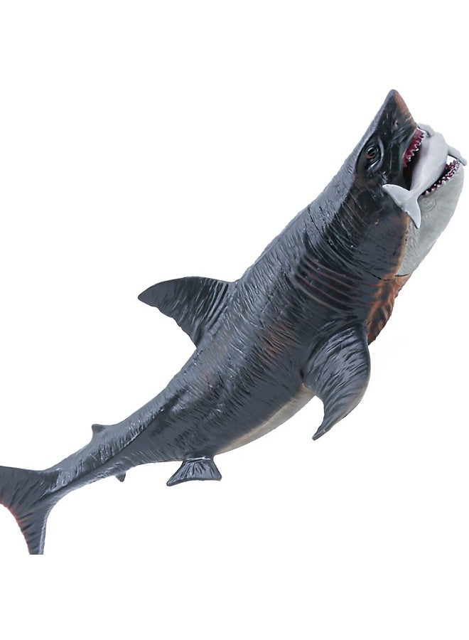 Sienon Large Shark Toys Megalodon 10.6”, Realistic Shark Toy Figures, Megalodon Shark Figurine, Large Deep Sea Creature Plastic Hand-Painted Ocean Animal Model Playset for Bath Toy, Cake Topper, Collection  - Image 3