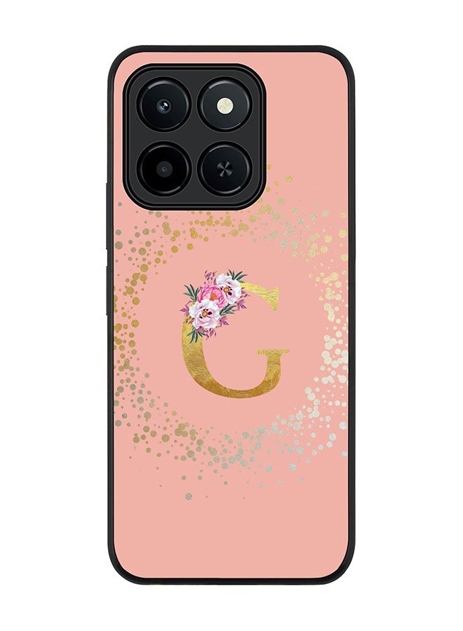 Stylizedd For Honor X6c Case,Slim fit Camera Protection, Shockproof Thin Phone cover  - Custom Monogram Floral - G  (Rose Pink )