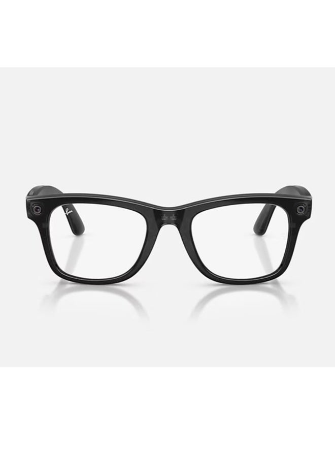 ميتا RAY-BAN (GEN 3) WAYFARER Bridge & Nosepads High Bridge Fit Frame Polished Clear/Aquamarine Transitions Lenses AI Glasses Size 50 -22 Transparent Black - Image 3