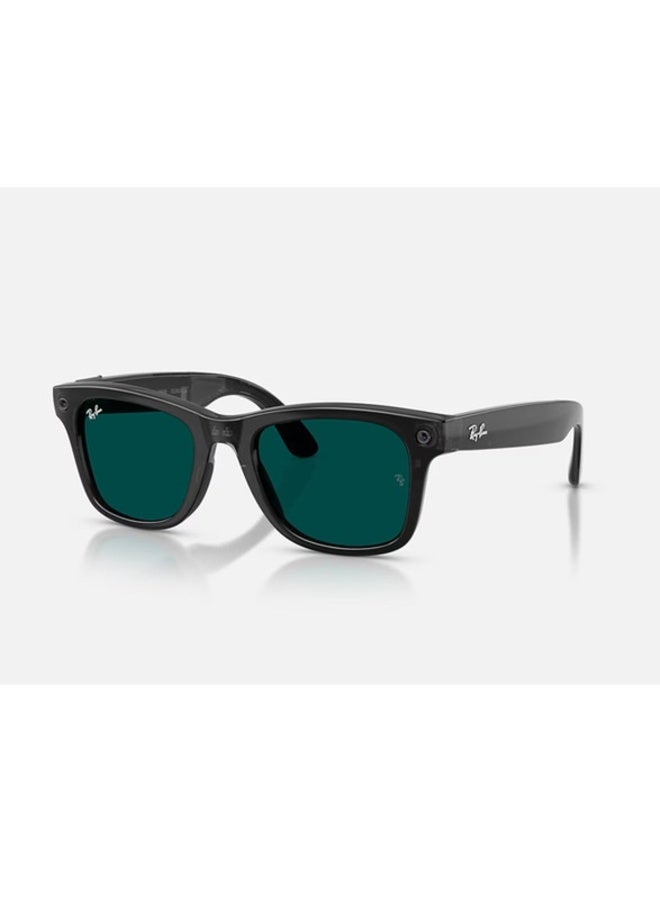 ميتا RAY-BAN (GEN 3) WAYFARER Bridge & Nosepads High Bridge Fit Frame Polished Clear/Aquamarine Transitions Lenses AI Glasses Size 50 -22 Transparent Black - Image 2