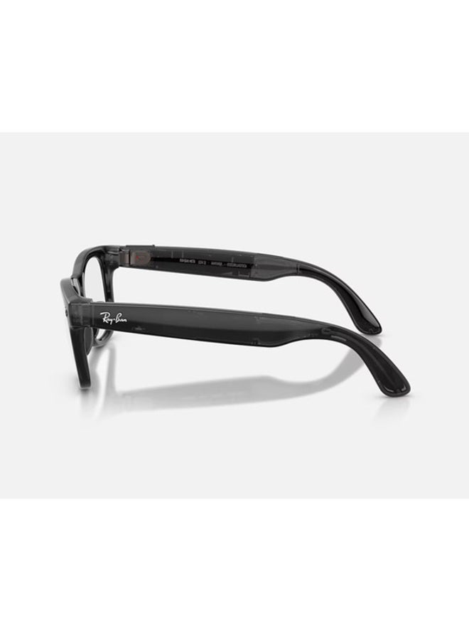 ميتا RAY-BAN (GEN 3) WAYFARER Bridge & Nosepads High Bridge Fit Frame Polished Clear/Aquamarine Transitions Lenses AI Glasses Size 50 -22 Transparent Black - Image 5