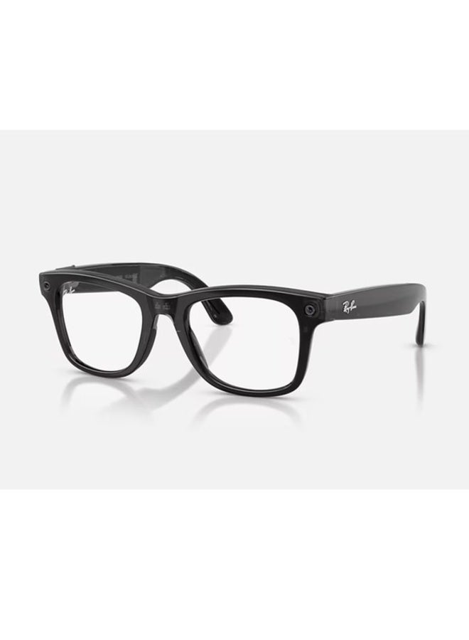 ميتا RAY-BAN (GEN 3) WAYFARER Bridge & Nosepads High Bridge Fit Frame Polished Clear/Aquamarine Transitions Lenses AI Glasses Size 50 -22 Transparent Black - Image 1