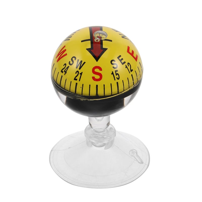 38mm Plastic Car Compass Ball with Suction Cup for Vehicle Dashboard Outdoor Hiking Navigation - Image 2