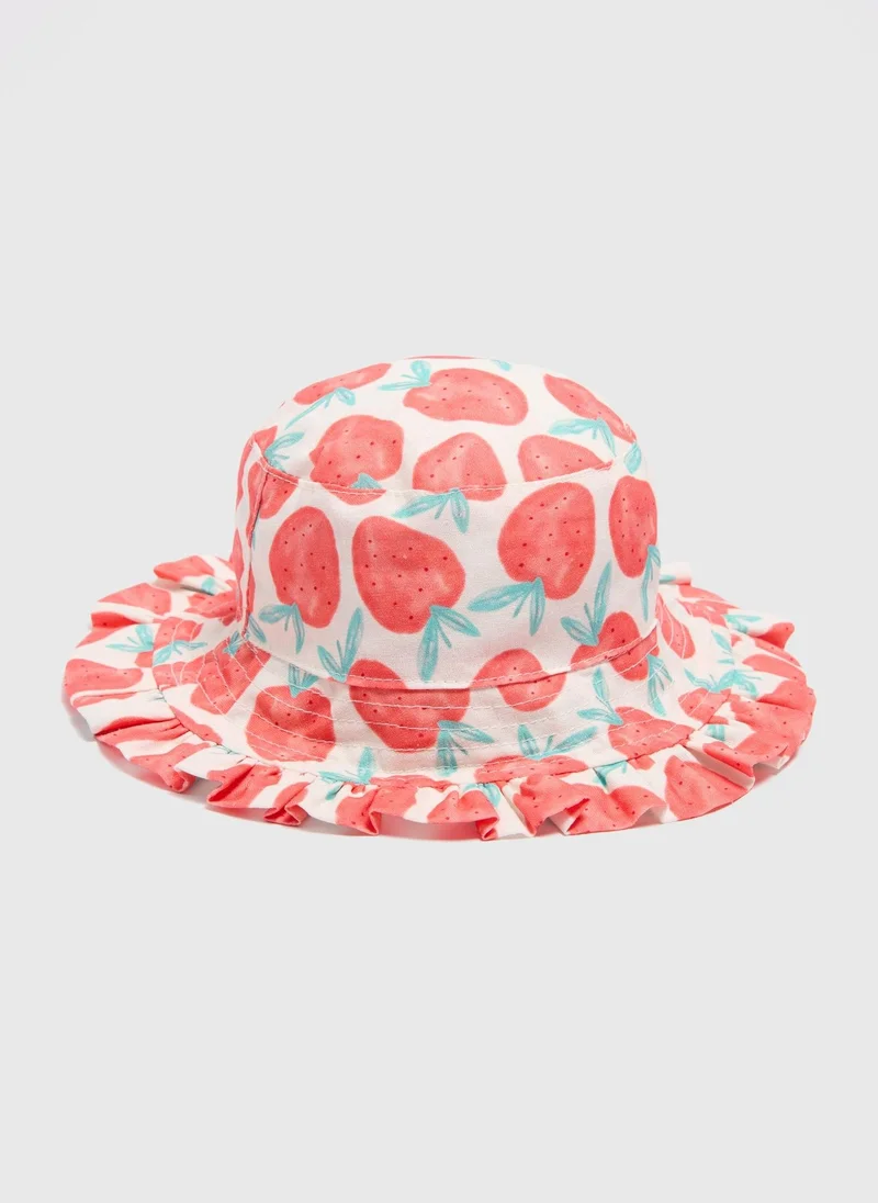 Matalan Baby Red Strawberry Bucket Hat