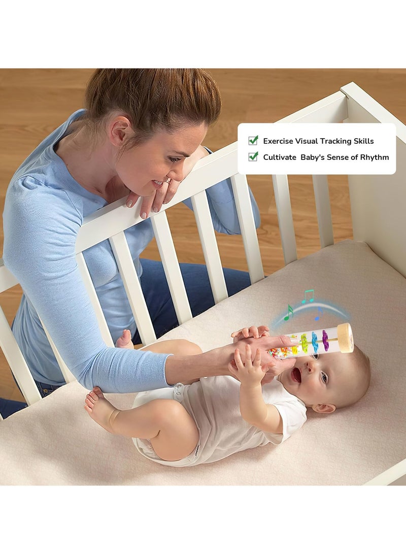 Baby Rain Stick,Wooden Rainmaker Montessori Toys for Babies 6-12 Months,Baby Rattle Sensory Development Toys, Infant Musical Toys for Newborn Boys Girls 1 Year Old Toddlers - Image 4