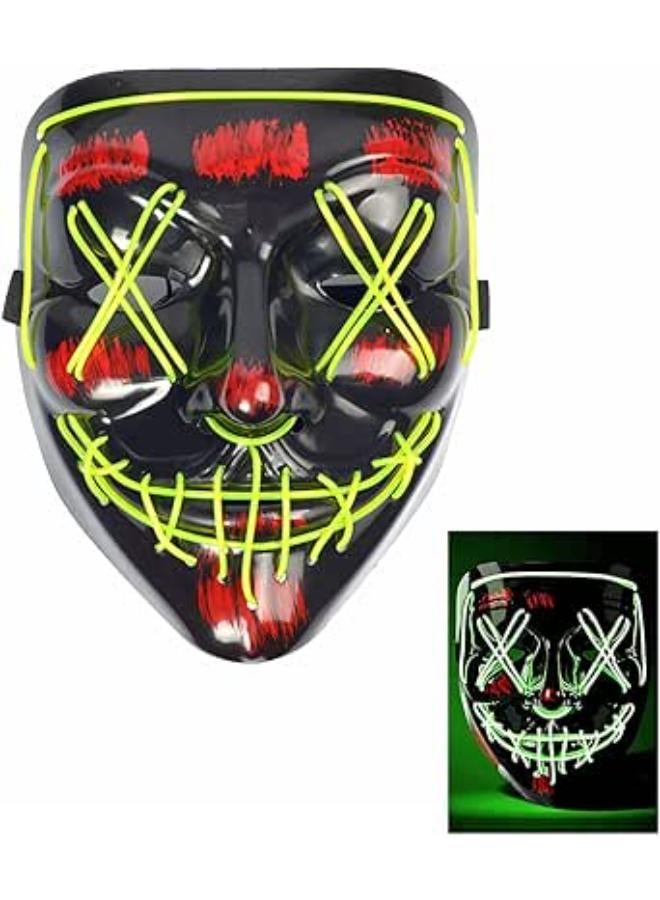 LED Halloween Face Mask LED Light up Mask Cosplay,Halloween Masks for Men Women Kids